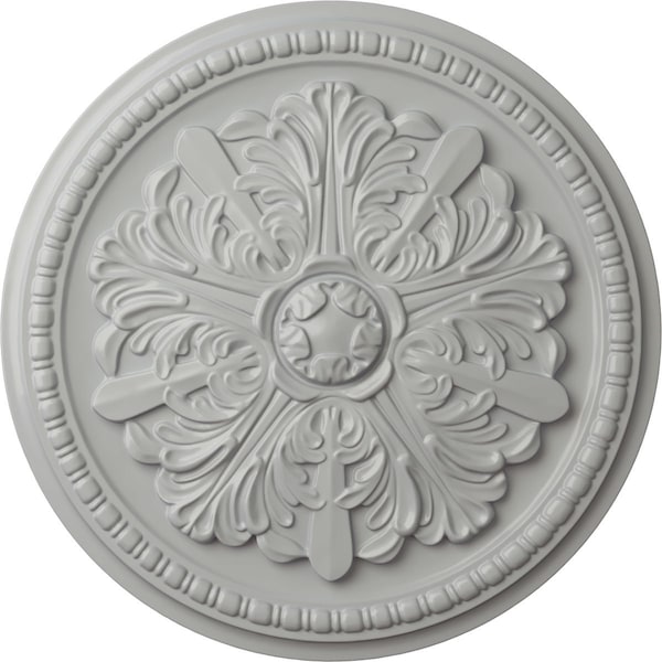 Ekena Millwork Swindon Ceiling Medallion (Fits Canopies up to 2 7/8"), Hand-Painted Frost, 16 7/8"OD x 1 1/2"P CM16SWFRF - main